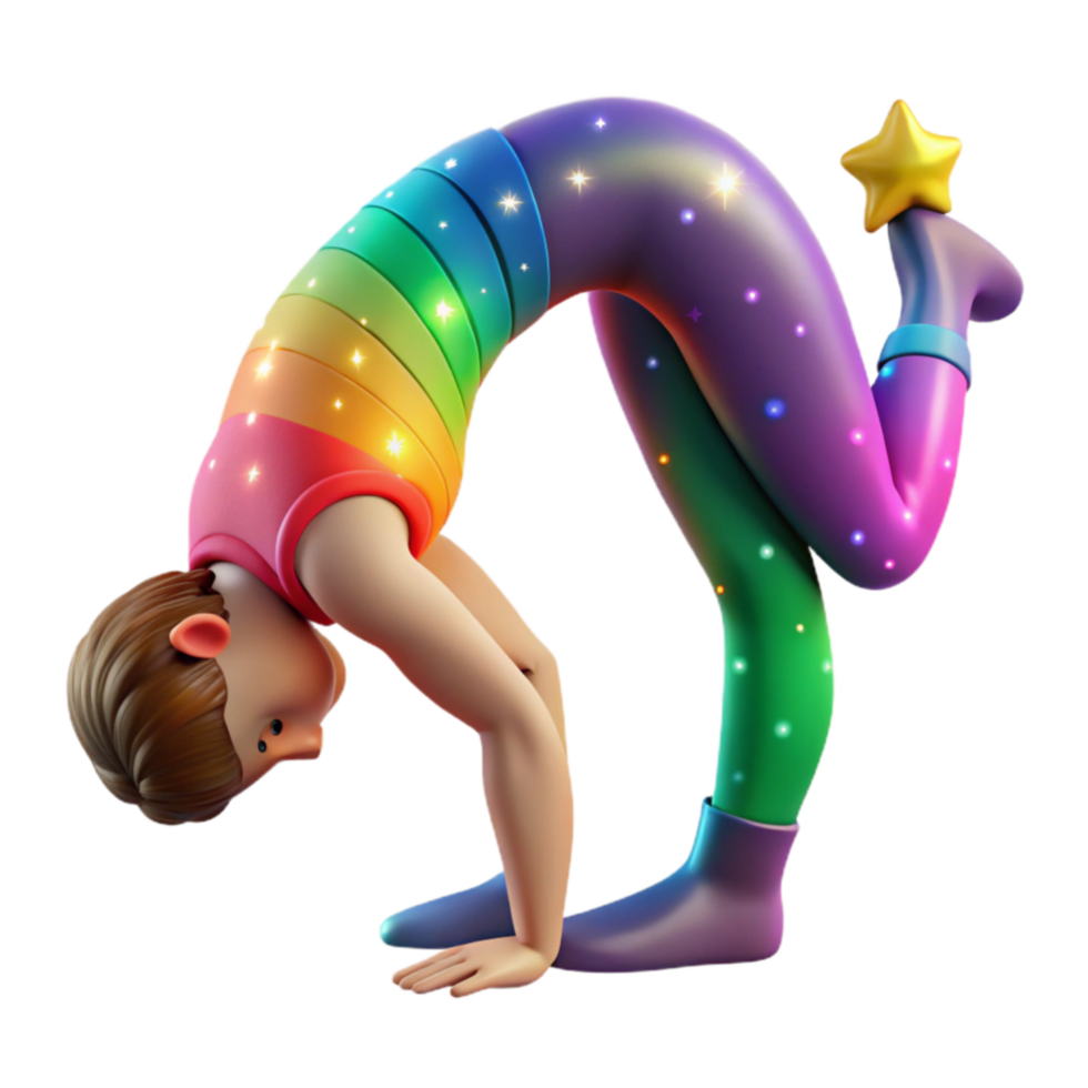 Rainbow Gymnastics A 3D Characters Pose png