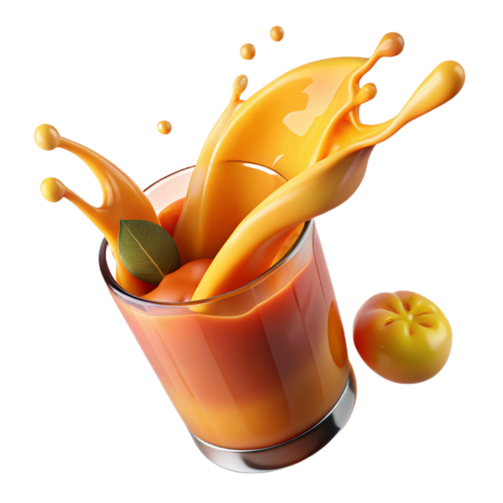 elegant minimalist Refreshing Fruit Juice Splash in Glass genuine png