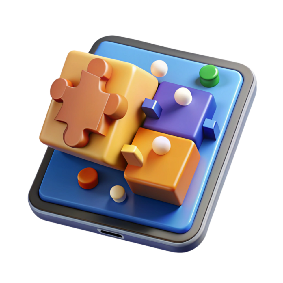 Mobile Puzzle Blocks Interactive 3D Game Design png