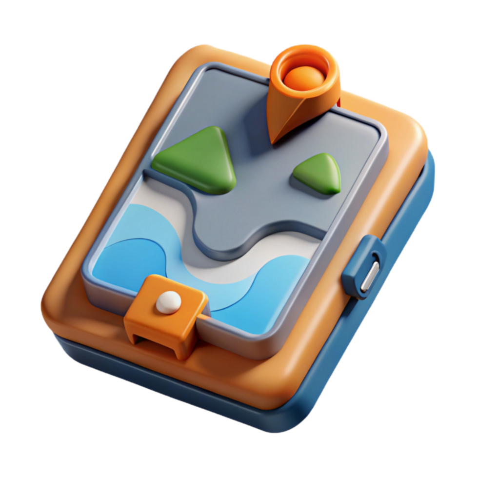 elegant modern 3D Navigation App Icon Location Pointer, Map Interface professional png