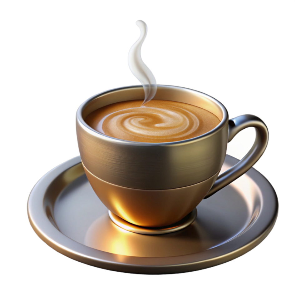 stunning abstract Steaming Cup of Coffee Aromatic Brew, Golden Hue 4K png