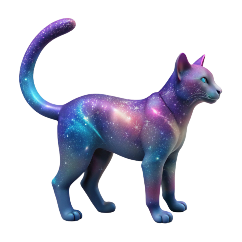 impressive artistic Cosmic Cat Galaxy-Themed Feline Art premium png