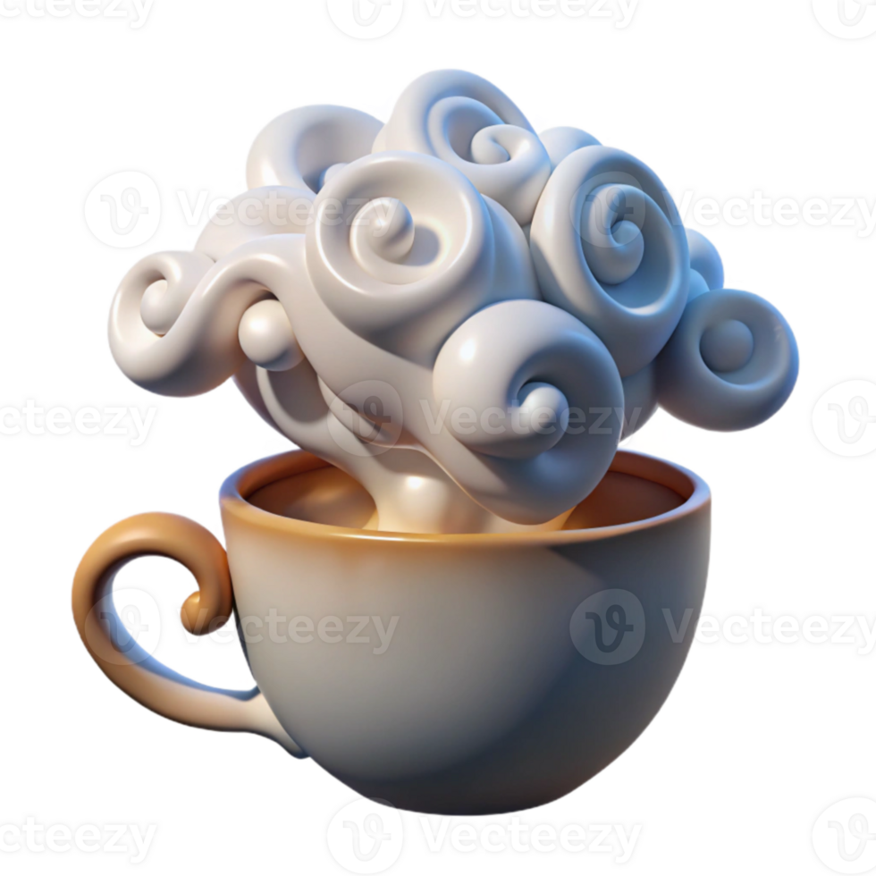 Whimsical Swirling Steam from a Cup png