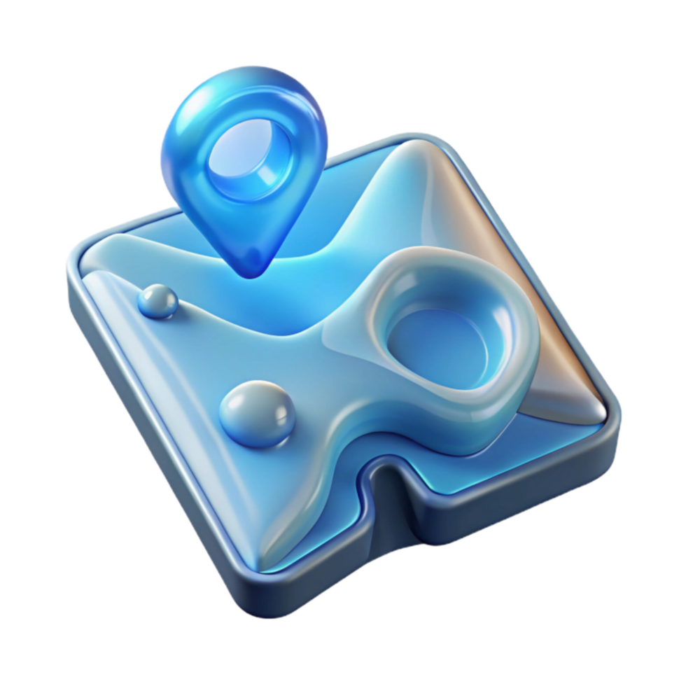 Abstract Location Icon 3D Render of a Navigation Point png