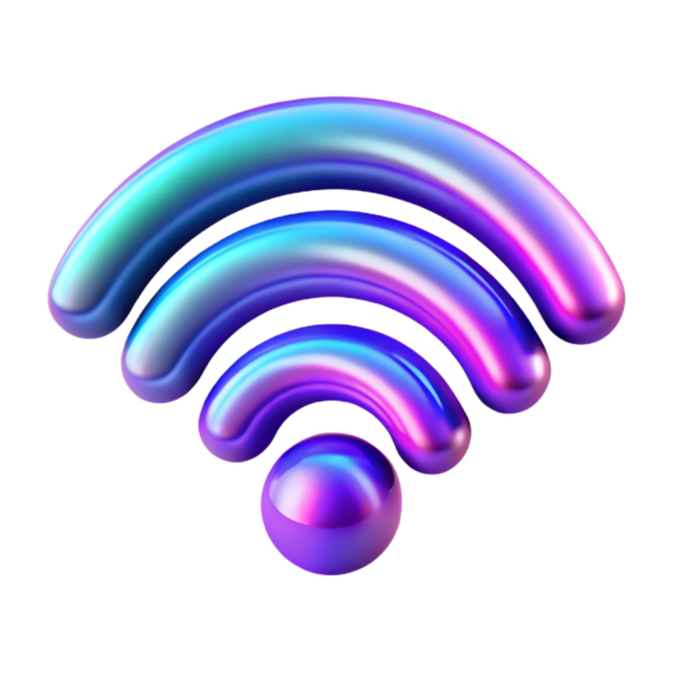 dramatic classic Iridescent Wifi Symbol Digital Connectivity Icon authentic png
