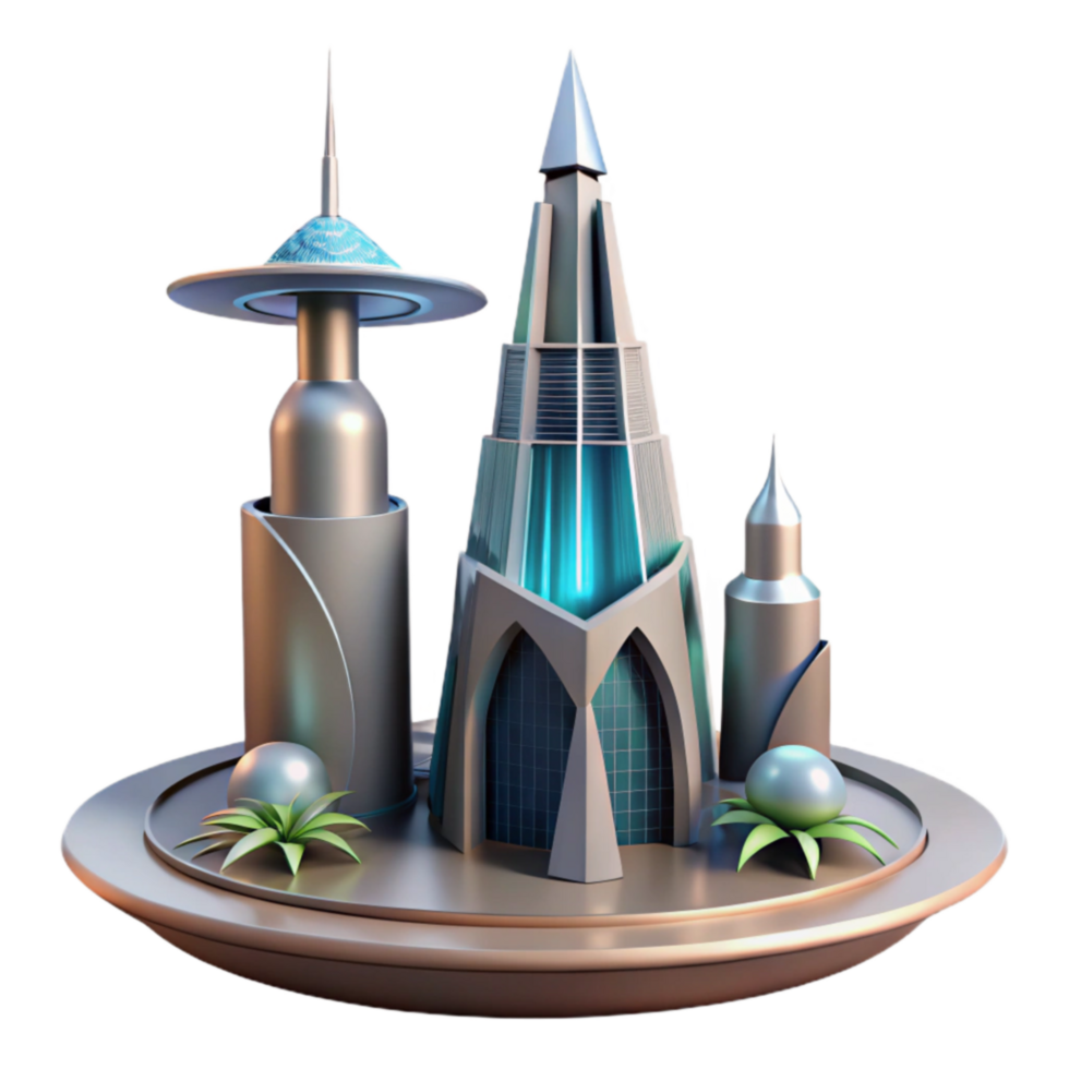 serene rustic Futuristic Cityscape Architectural Wonders of Tomorrow exclusive png