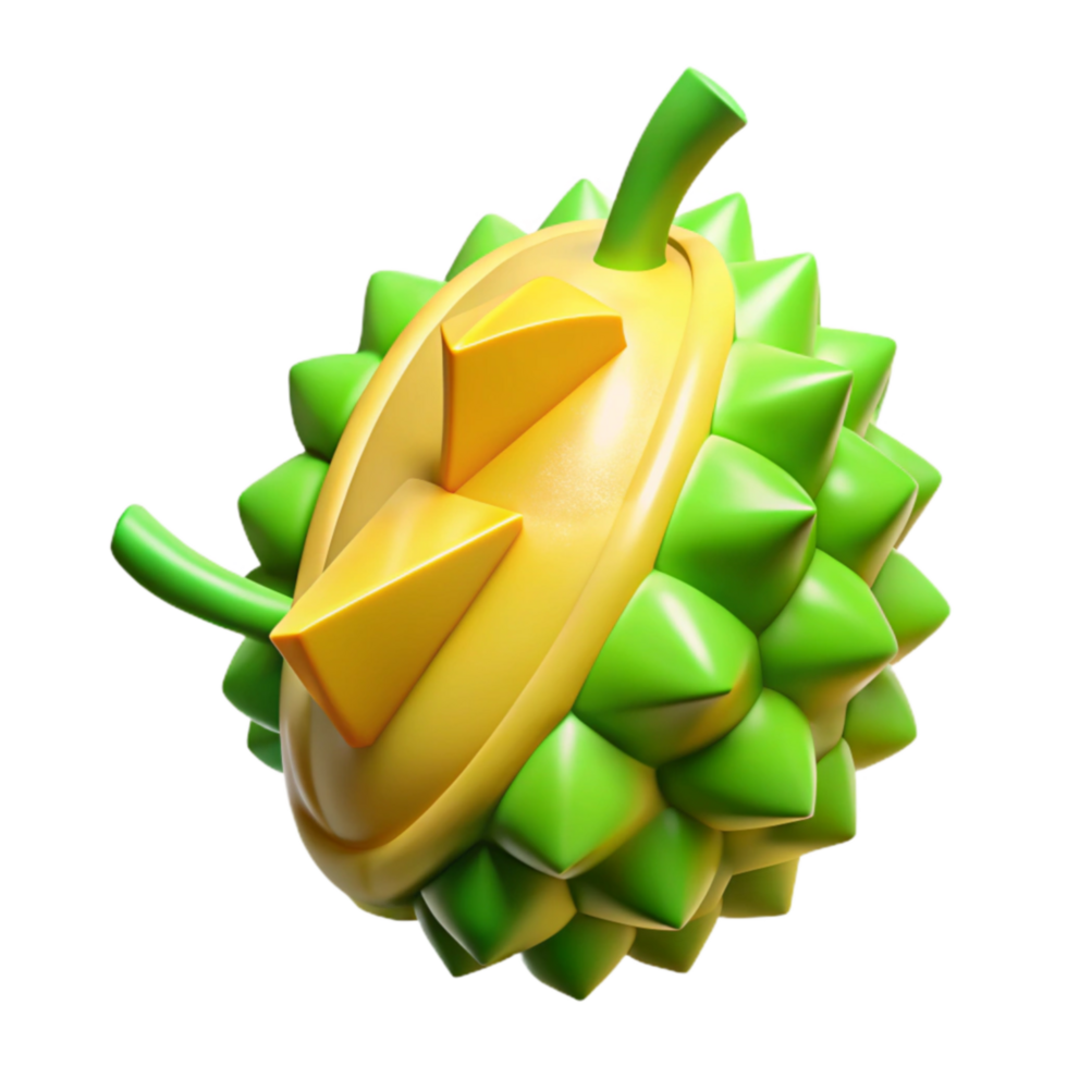 vibrant rustic 3D Model of Tropical Fruit with Spiky Exterior detailed png
