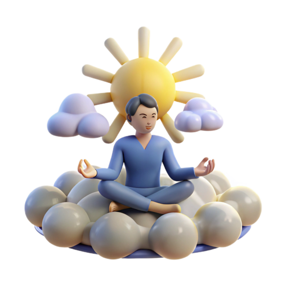 wonderful creative Peaceful Meditation Serene Cloudscape, Sun, and Mindfulness original png