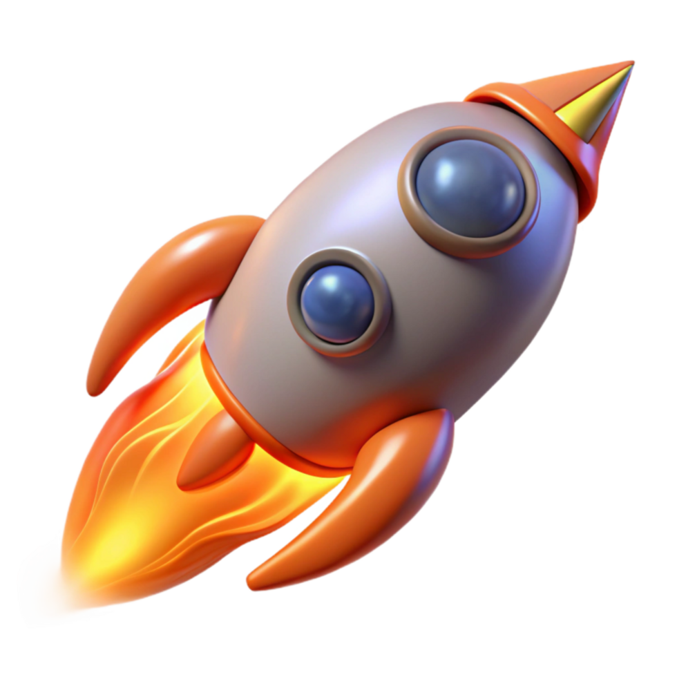 wonderful abstract Cartoon Rocket Launching into Space high resolution png