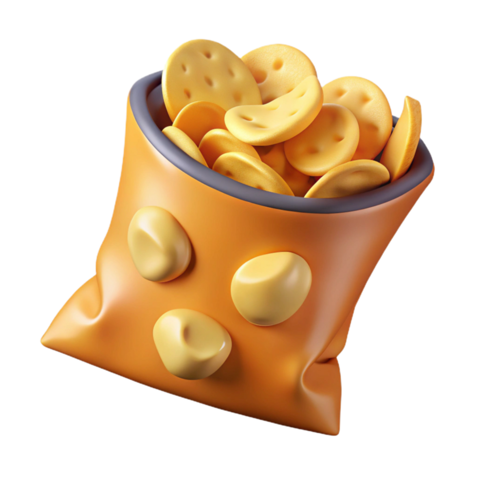 magnificent traditional Crispy Cheese Snacks in a Bag detailed png