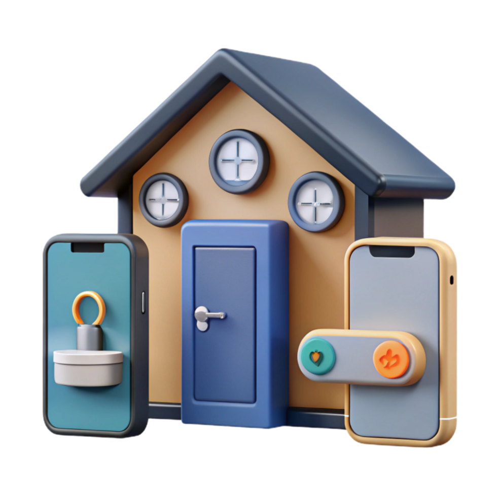 impressive artistic Smart Home Access Mobile App Control for Door Locks exclusive png