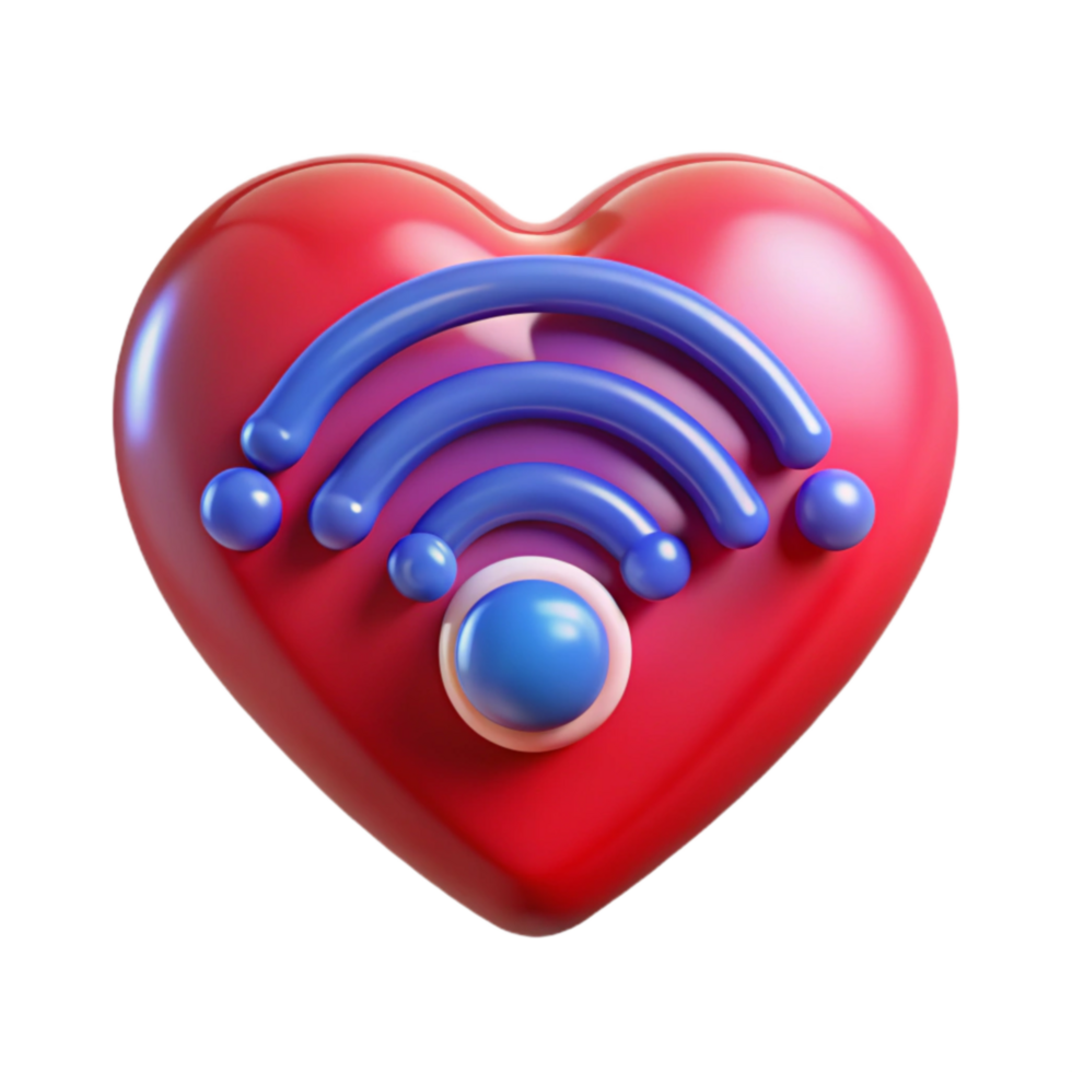 Heartfelt Internet Connection A 3D Render png
