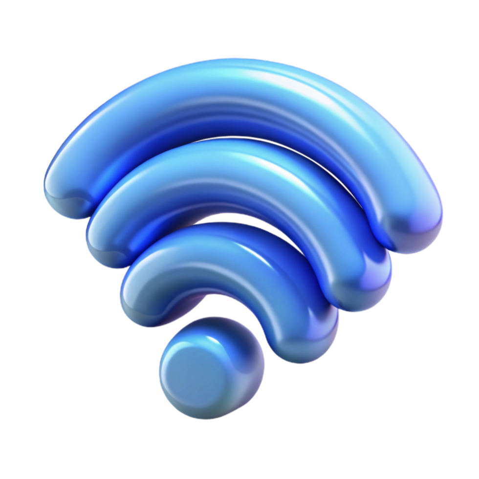 3D Blue Wifi Symbol Wireless Connectivity Icon png