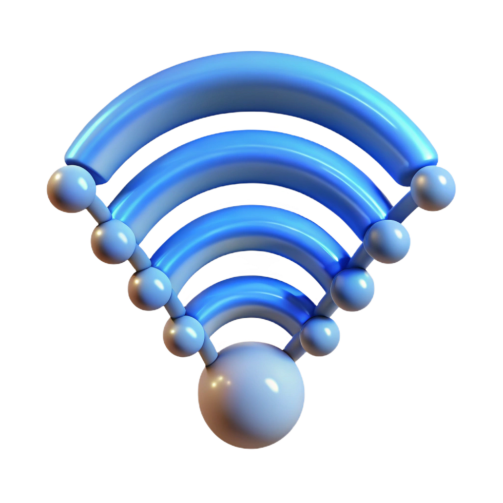 elegant abstract Wireless Network Signal Strength A 3D Representation detailed png