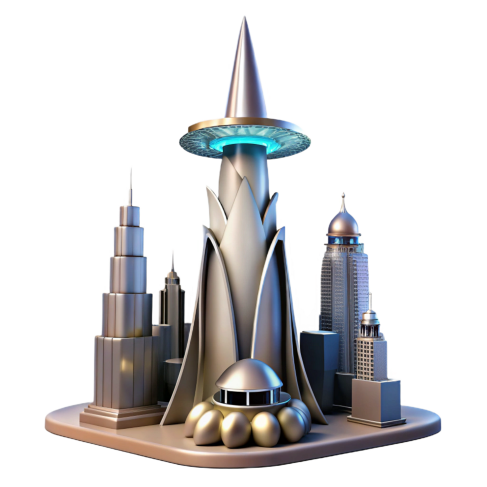 Futuristic Cityscape Modern Architecture, Towering Buildings, and Advanced Design png