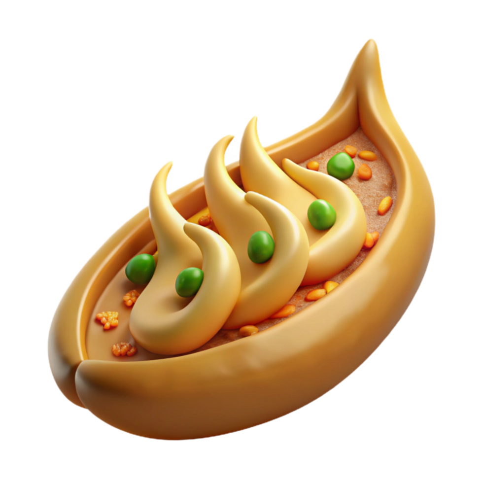 beautiful artistic 3D Render of Creamy Flamed Dish with Peas genuine png