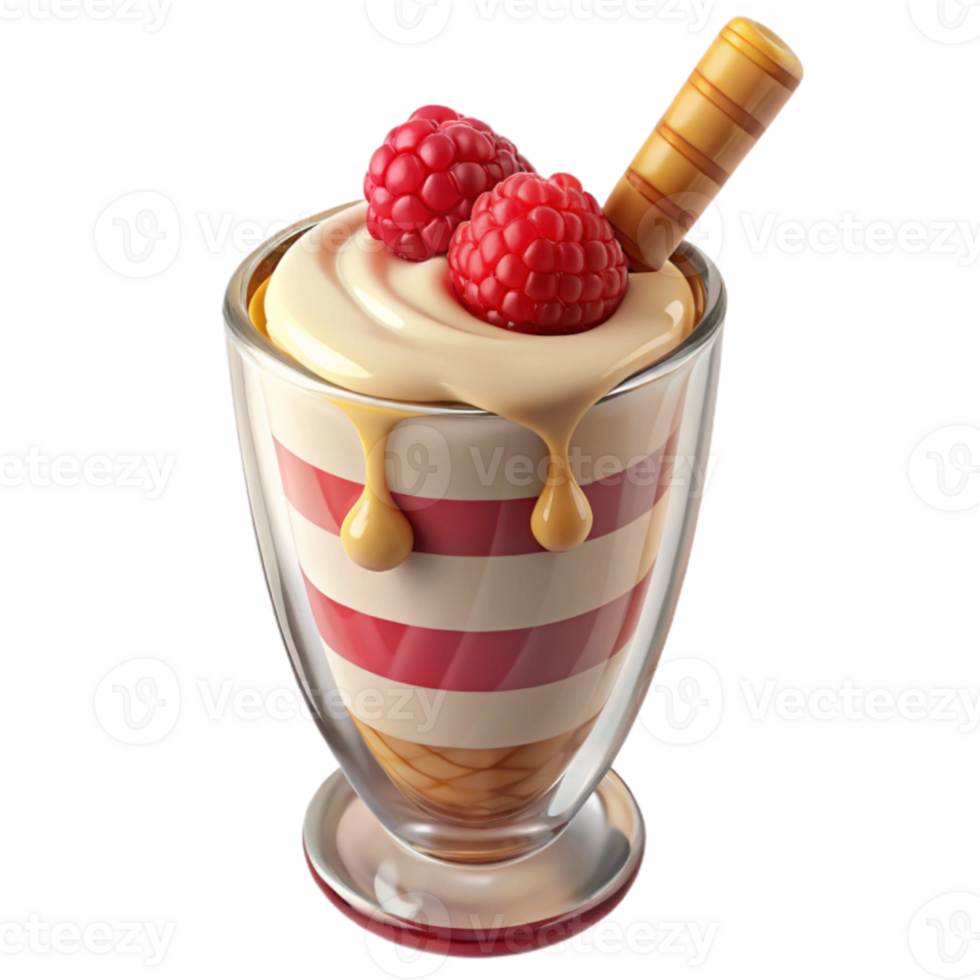 Creamy Raspberry Dessert Sundae png