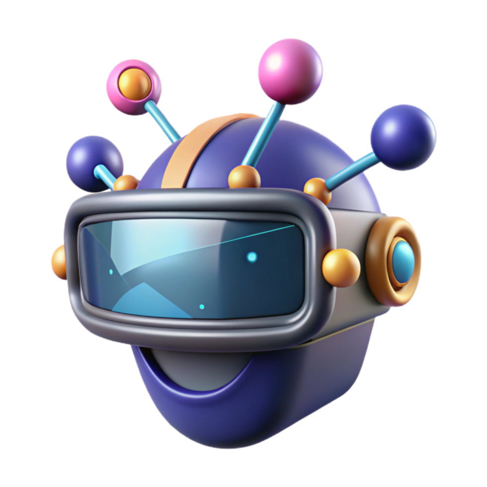 serene abstract Joyful 3D Robot Design Cute, Colorful, and Playful professional png