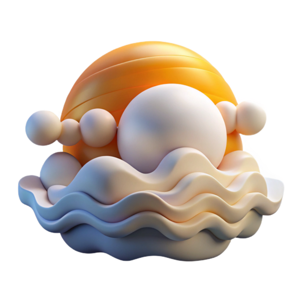 serene contemporary Abstract 3D Render Sun, Clouds, and Spheres authentic png