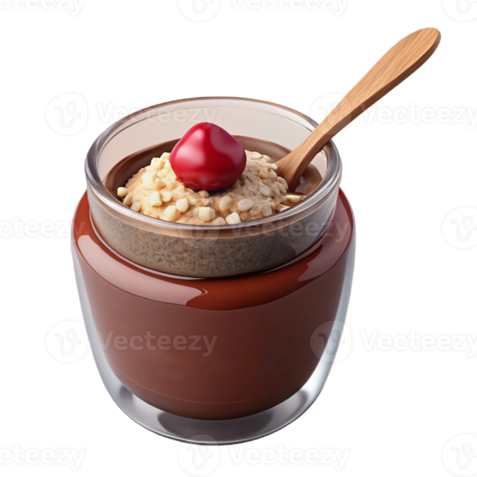 Decadent Chocolate Dessert with Cookie Crumble and Cherry png