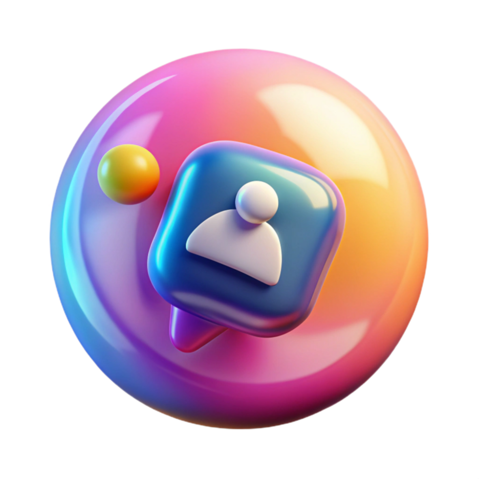 beautiful abstract 3D Profile Icon User, Avatar, Account, Digital Identity original png