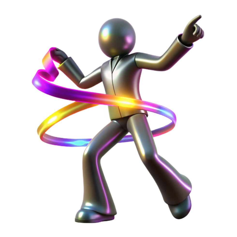 wonderful modern Dynamic Figure with Vibrant Light Ring exclusive png