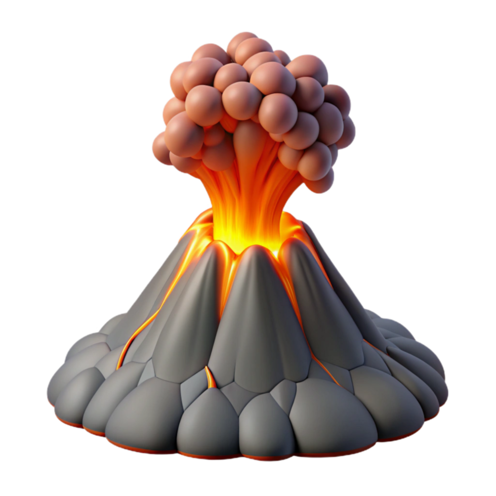 stunning creative Volcanic Eruption Lava, Ash, and Magma Simulation original png
