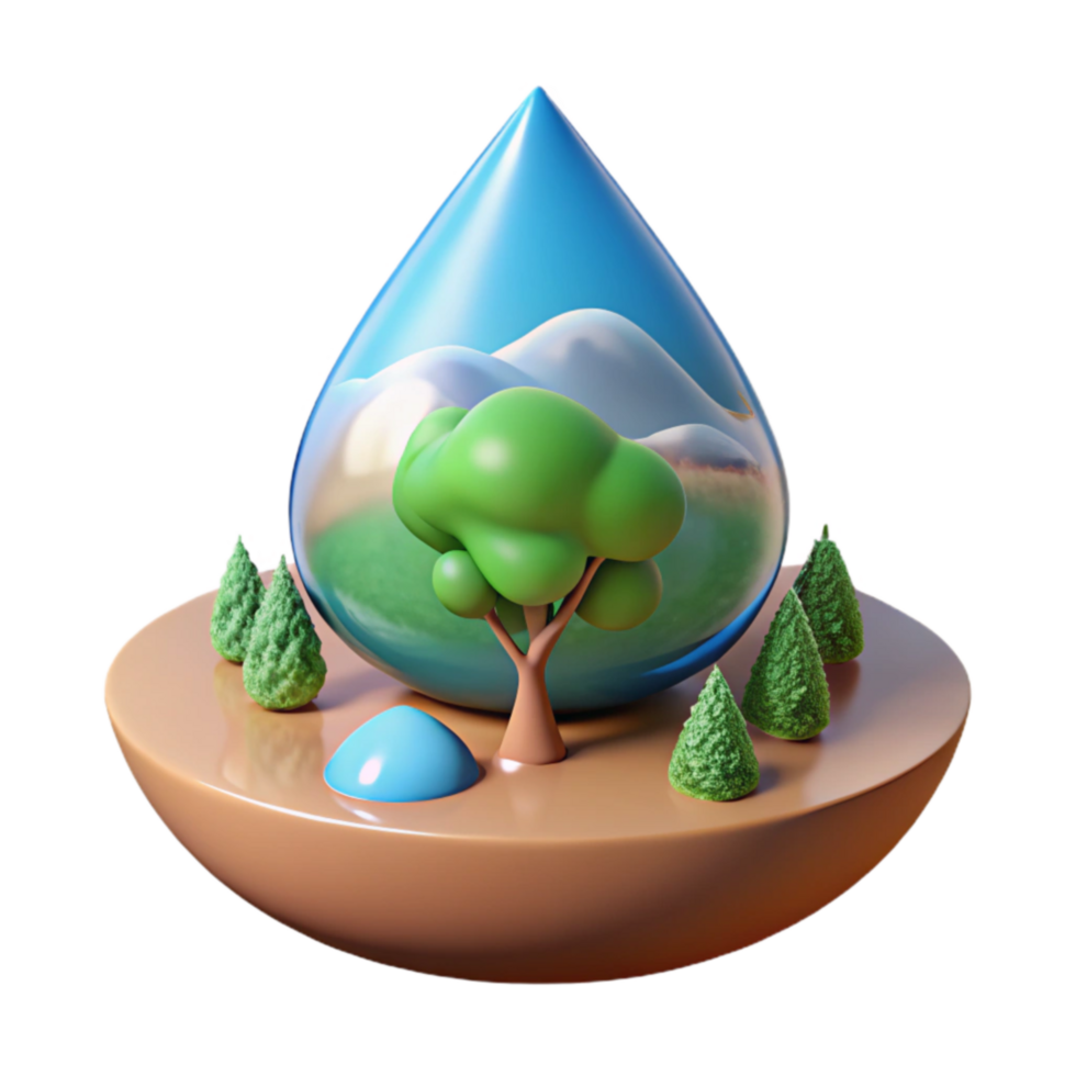 extraordinary minimalist Water, Trees, and Nature A Sustainable Ecosystem premium png
