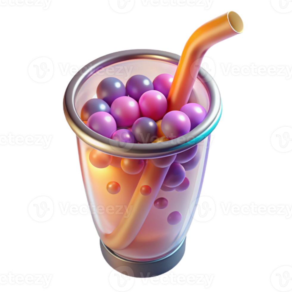 Sphere Beverage in Glass with Straw png