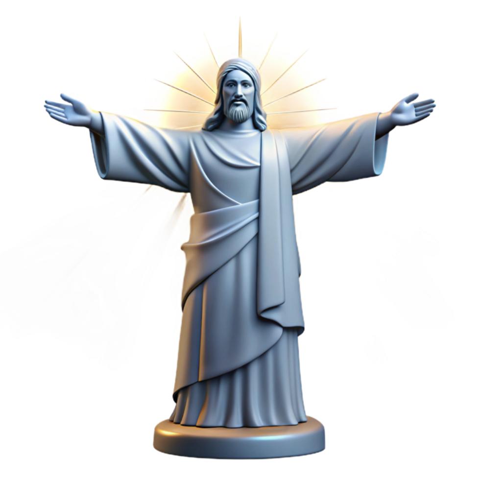 extraordinary contemporary Statue of Christ Religious Art, 3D Render genuine png