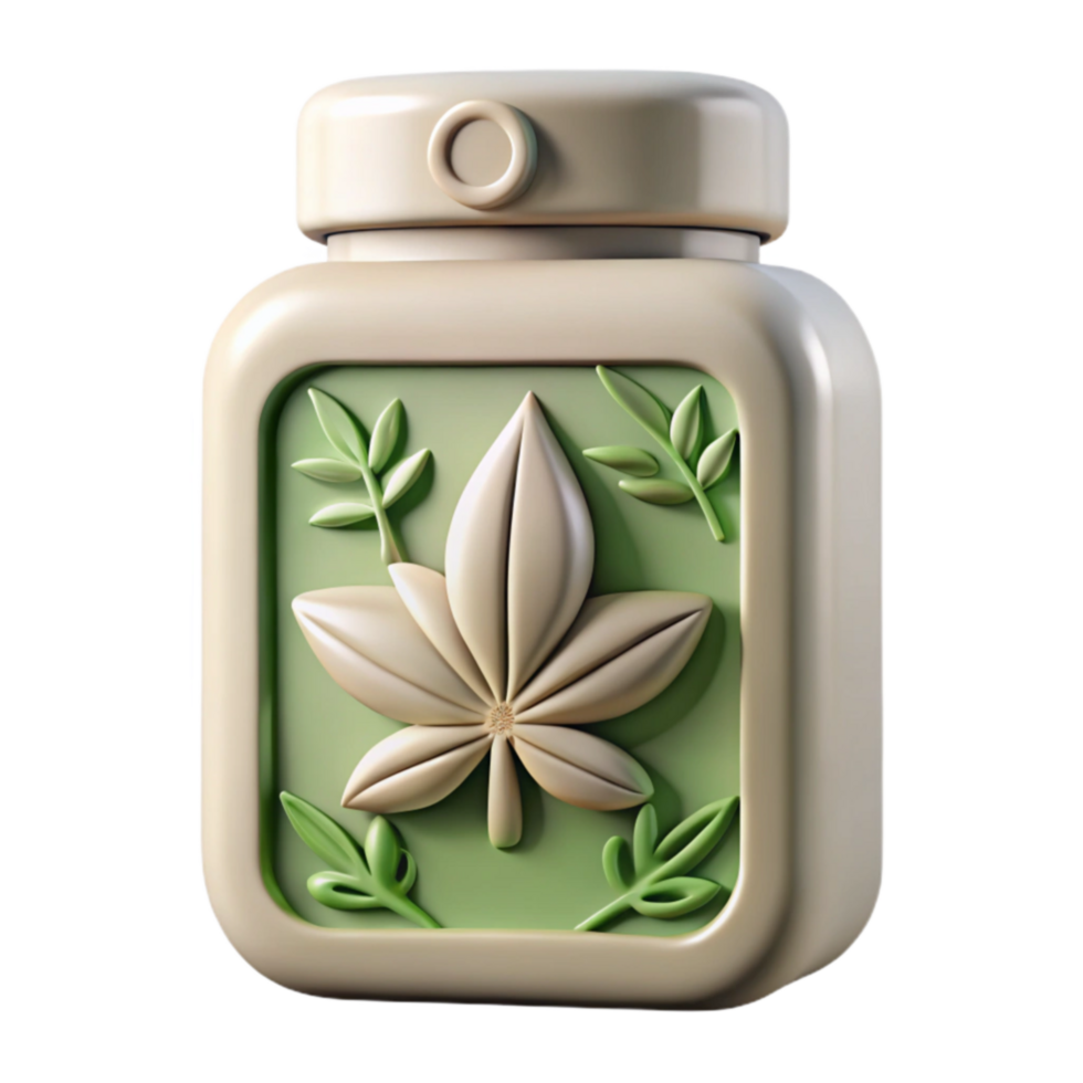 impressive classic Botanical Leaf Container Eco-Friendly Packaging Design 4K png