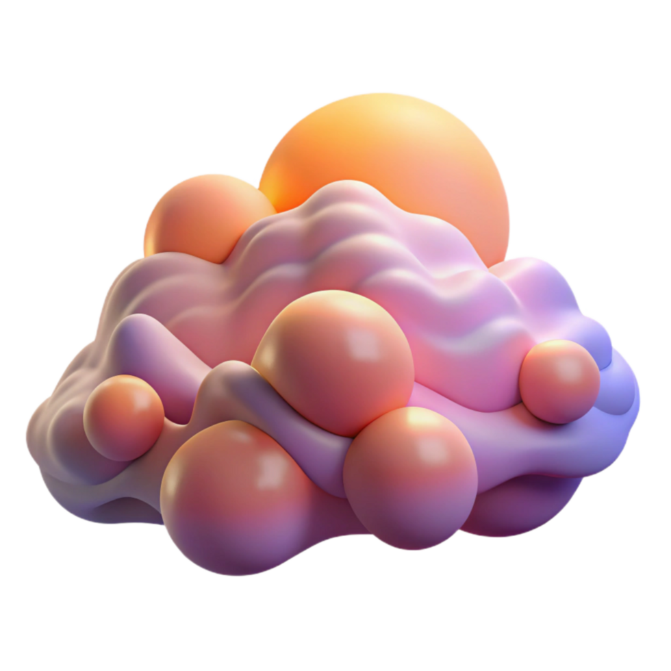 magnificent artistic Abstract 3D Render Fluid Forms and Spheres high resolution png