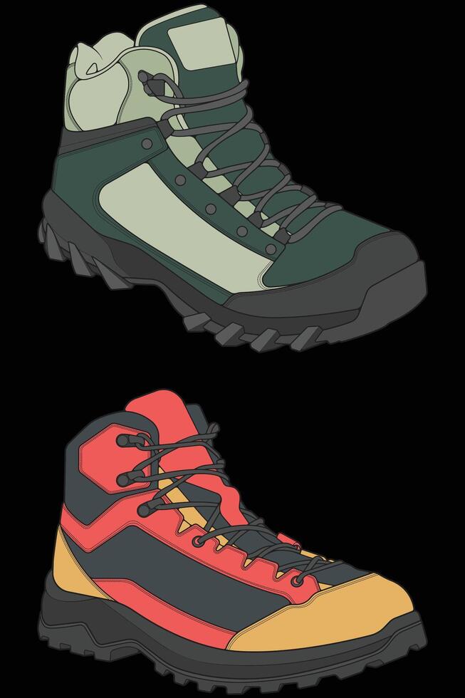 illustration of hiking shoes vector