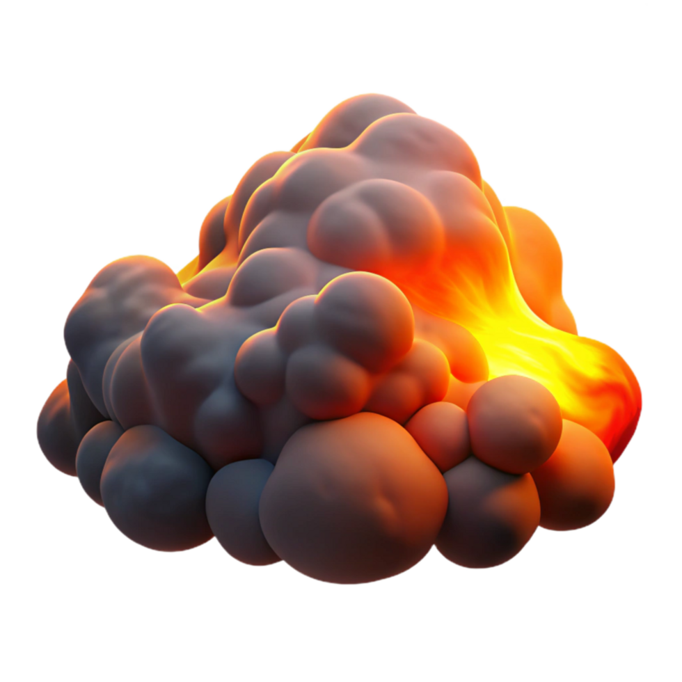 3D Render of Smoke and Fire Explosion png