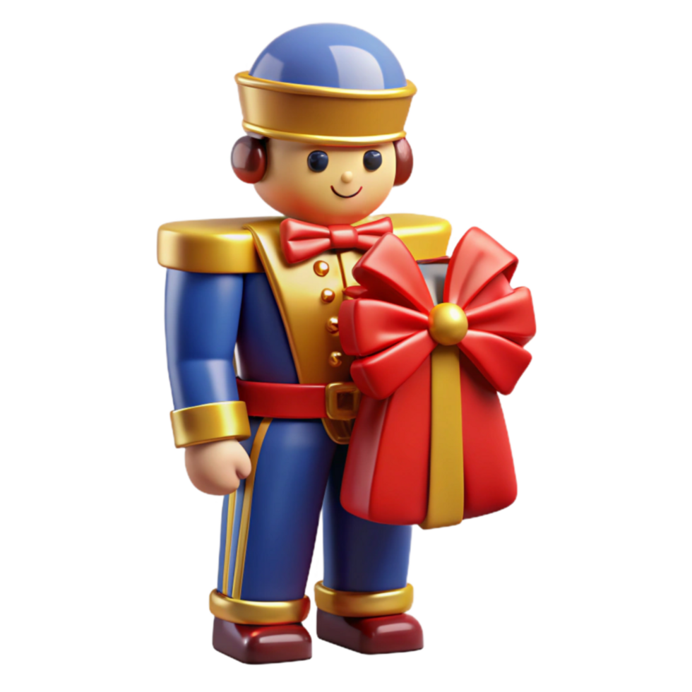 extraordinary creative 3D Render of Toy Soldier with Gift professional png