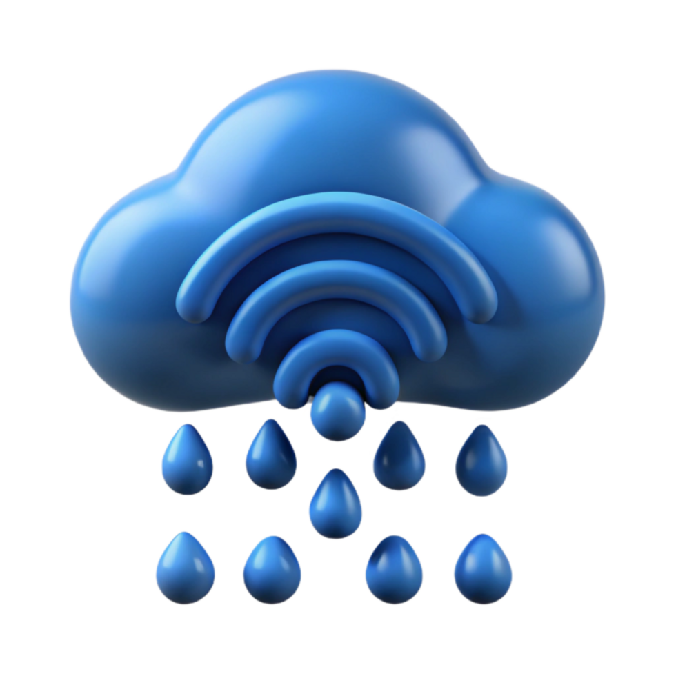 serene traditional Data Rain Cloud Computing, Wireless Network, Data Transfer professional png