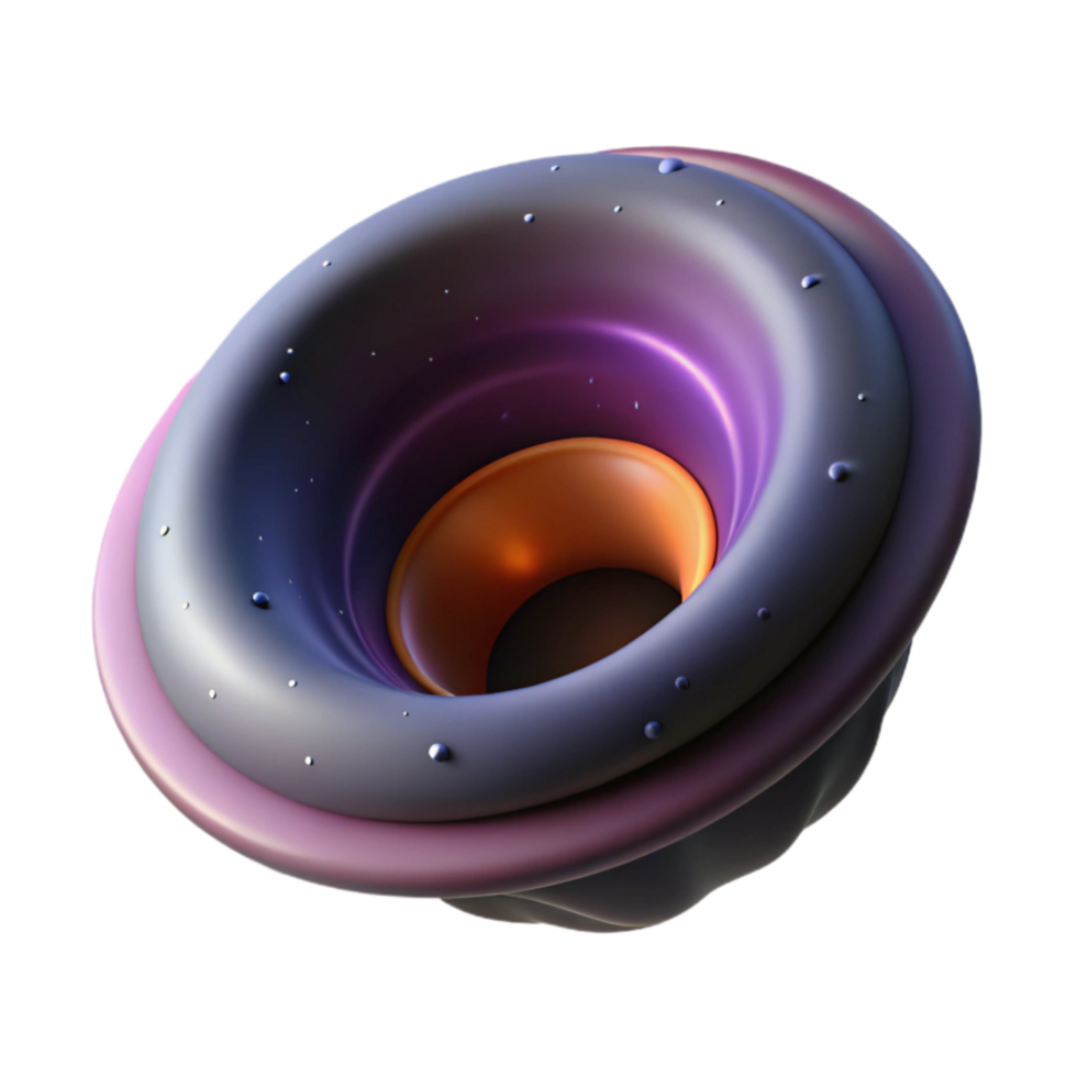Abstract 3D Render Concentric Rings, Gradient Colors png
