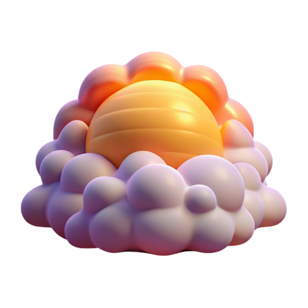 magnificent contemporary Sunrise Clouds 3D Render of a Sun Setting Behind Puffy Clouds genuine png