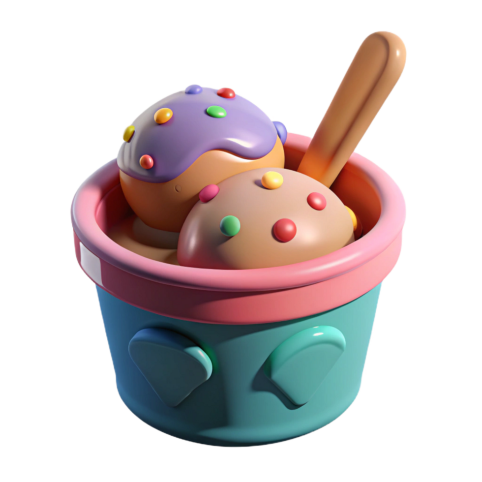 impressive vintage Colorful Ice Cream Treat in a Cute Cup authentic png