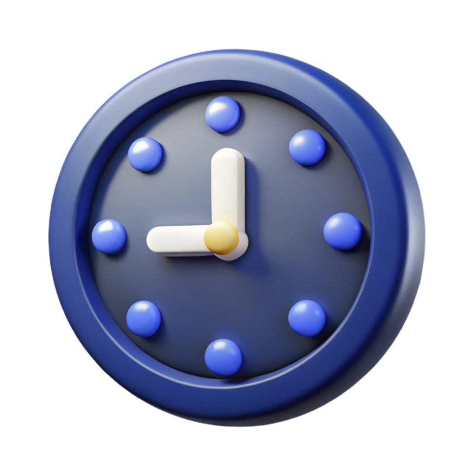 3D Clock Icon Time Management Scheduling Tool png