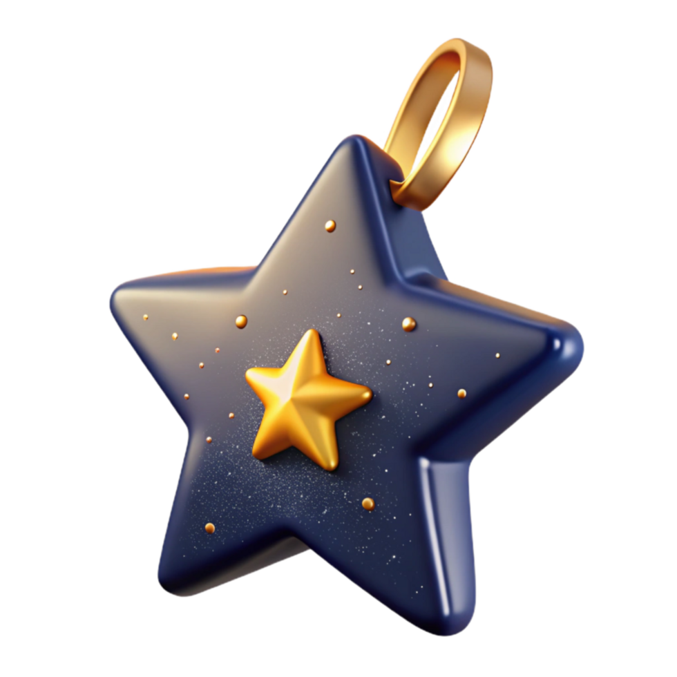 serene classic Gold Star Charm Night Sky Design genuine png