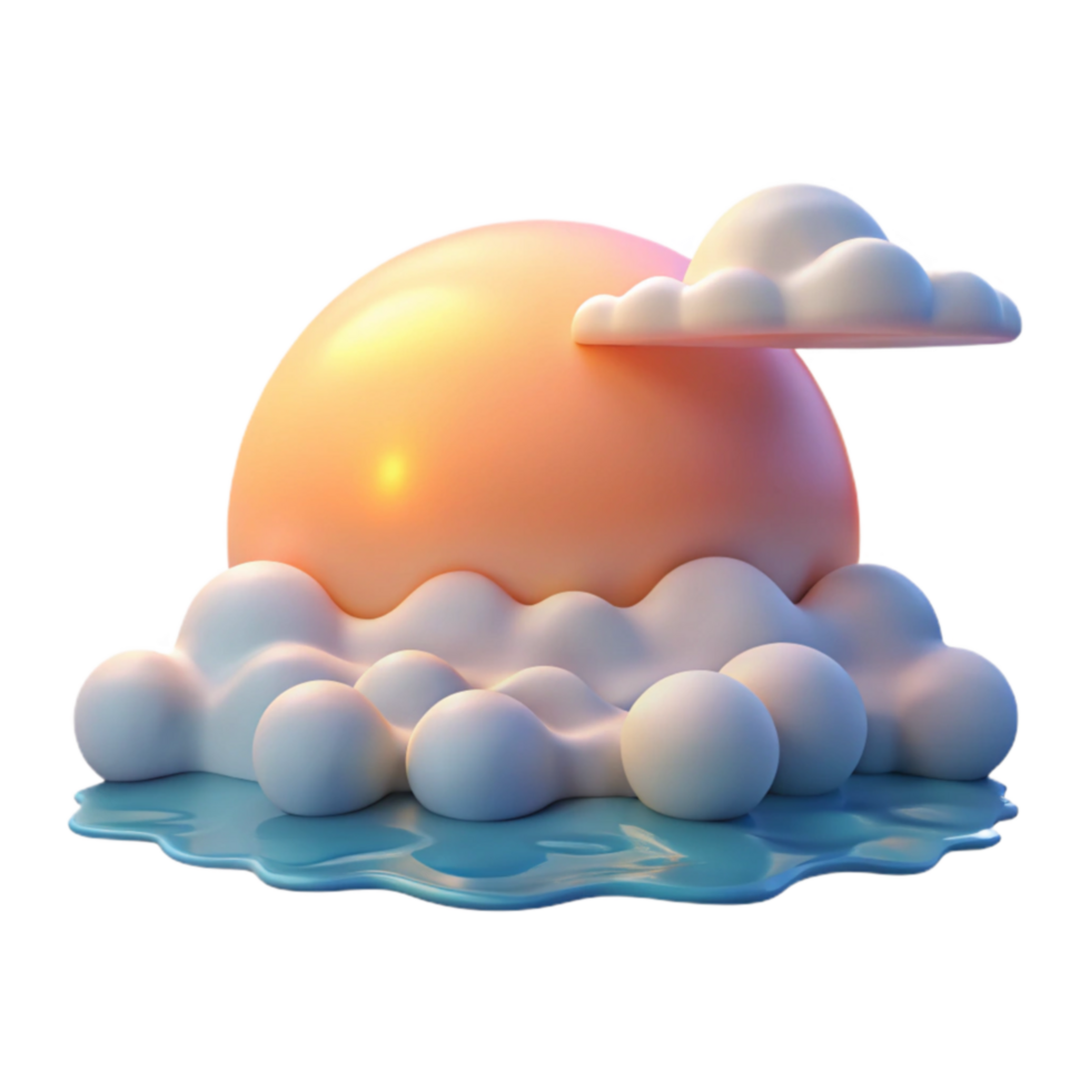 magnificent modern Sunset Cloudscape 3D Render of Idyllic Scene original png