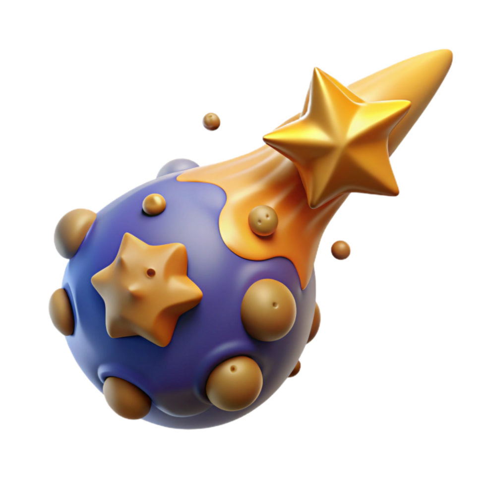 Cosmic Orb 3D Render of Starry Celestial Body png