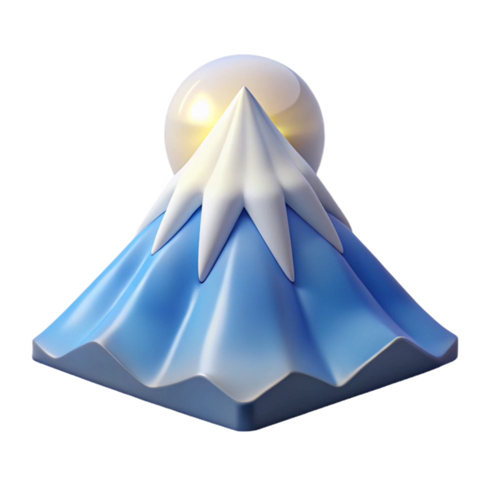 Stylized Mountain Peak with Sunrise png