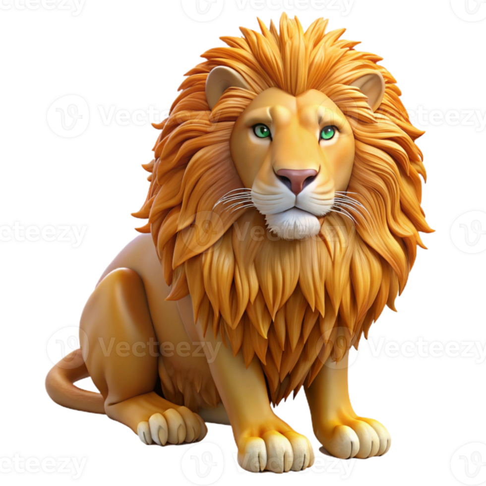 stunning artistic Majestic 3D Lion Illustration premium png