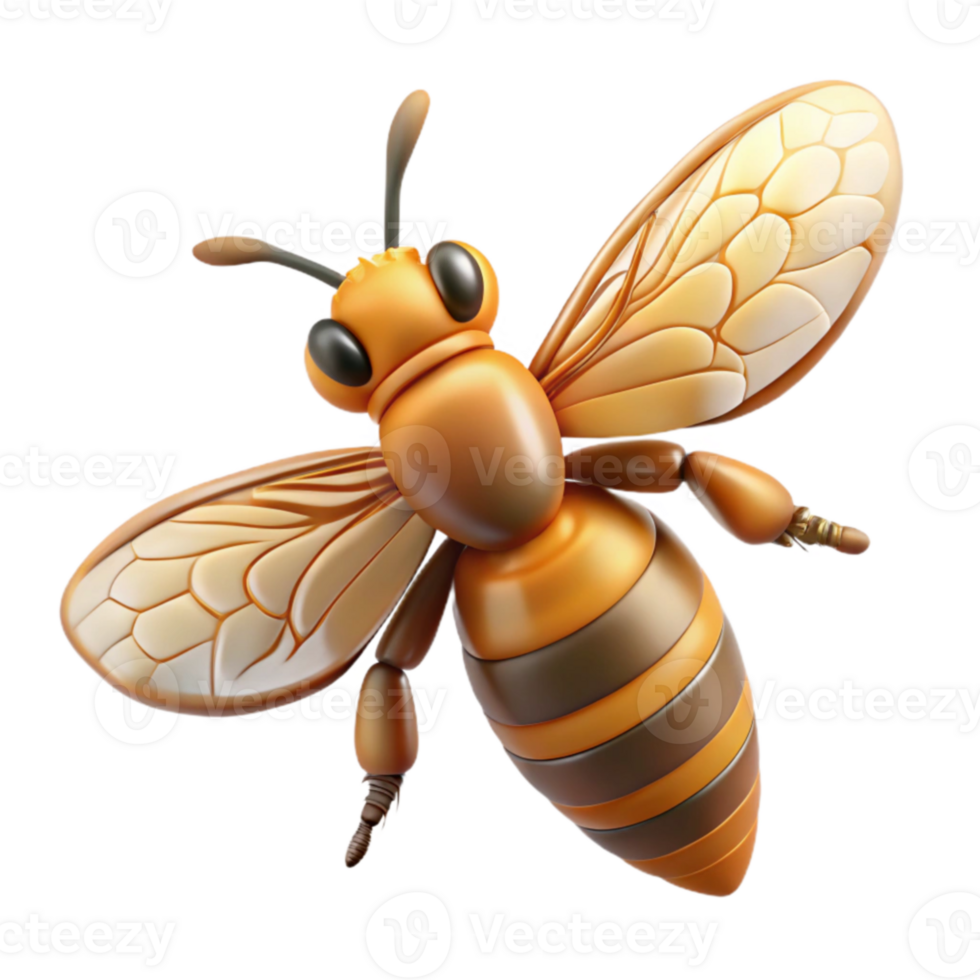 wonderful modern 3D Render Honeybee Illustration premium png