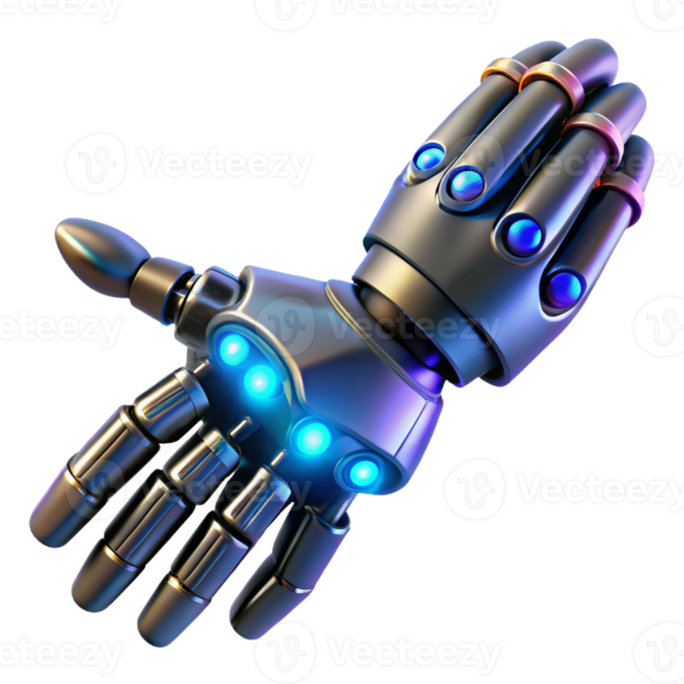 magnificent modern 3D Render of a Futuristic Robotic Hand detailed png