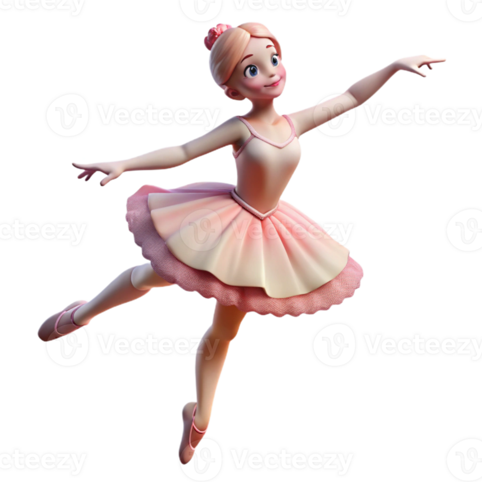 vibrant artistic 3D Render of Ballerina Dancing high quality png