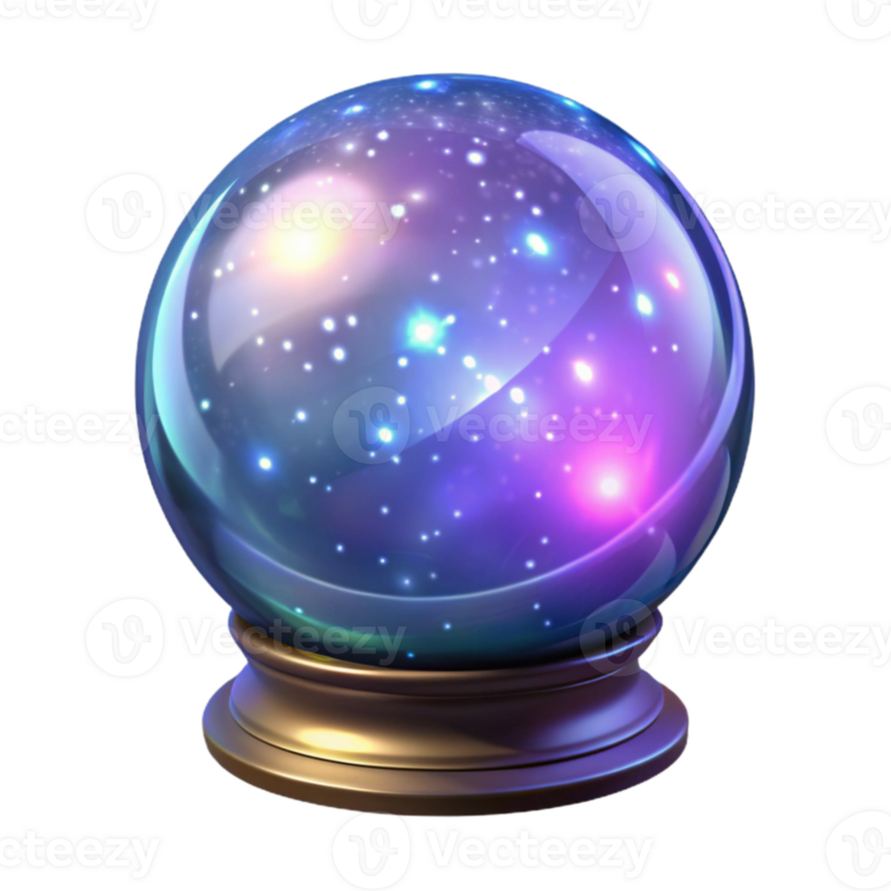 vibrant abstract Mystic Crystal Ball 3D Render high quality png