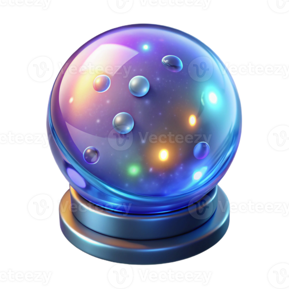 dramatic modern 3D Render Mystical Crystal Ball Universe genuine png